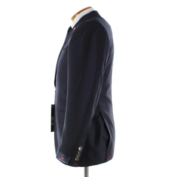 Cardinal of Canada NWT 100% Wool Sport Coat Size 38S US In Solid Navy Blue